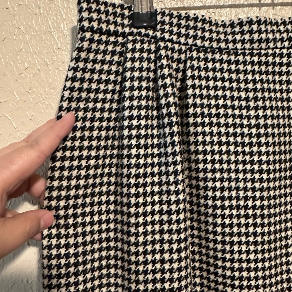 Vintage Rare Pierre Balmain‎ MIDI Houndstooth Wool Skirt Size 10 - Picture 2 of 11